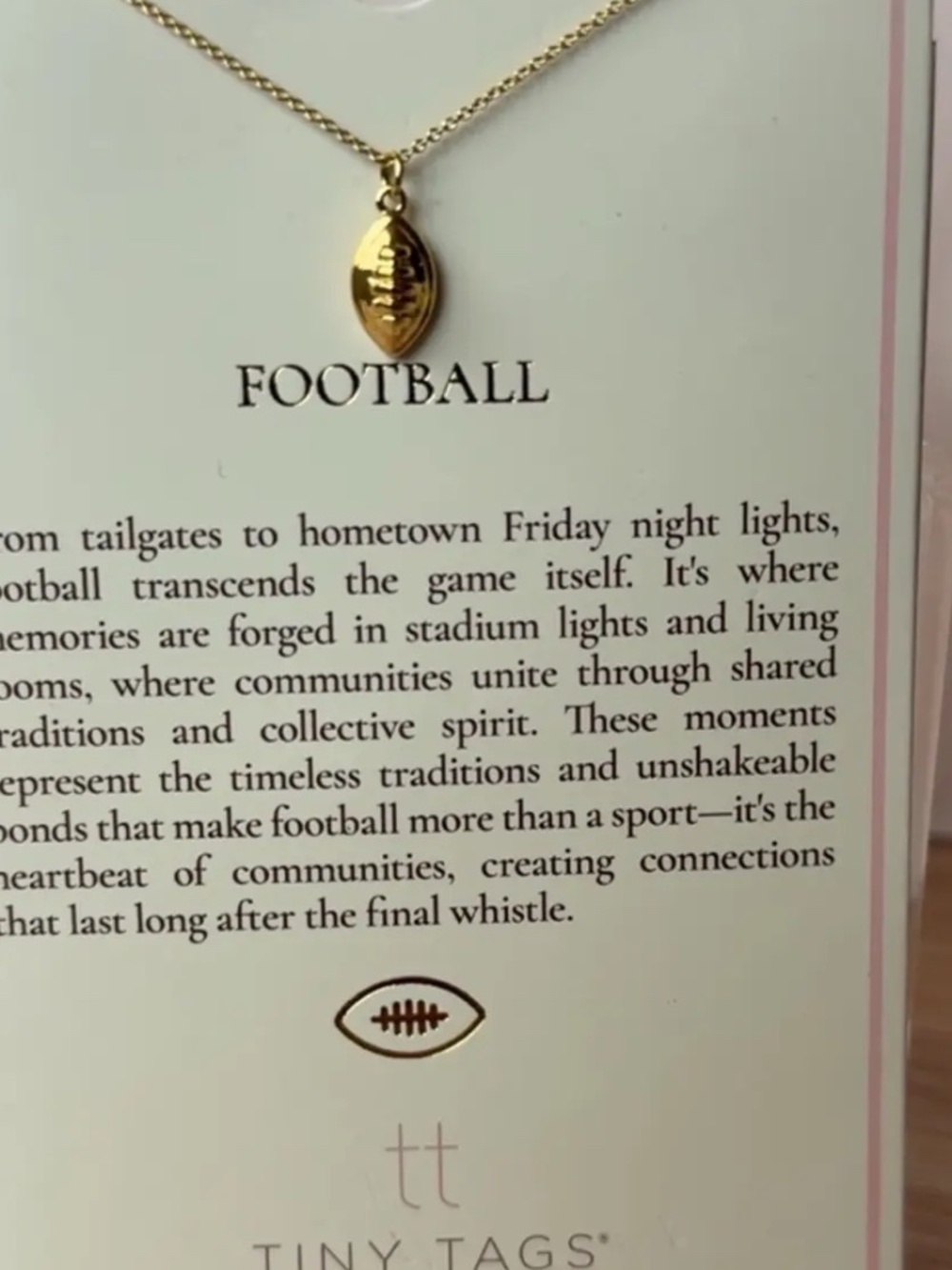Football Necklace | tiny tags